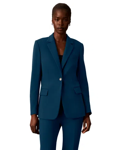 Calvin Klein Petite One-button Notch Collar Jacket In True Navy