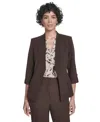 Calvin Klein Petite Open Front Jacket In Brown