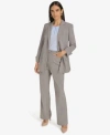 Calvin Klein Petite Open Front Jacket Pleated Camisole Wide Leg Pants In Heather Grey Multi