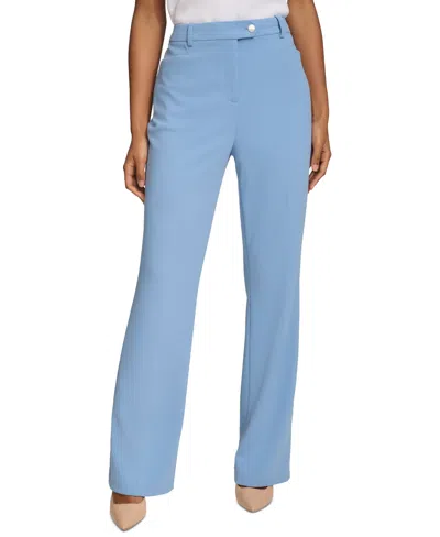 Calvin Klein Petite Scuba Crepe Modern-fit Straight-leg Pants In Bayou