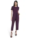 Calvin Klein Petite Short Sleeves Jumpsuit In Purple