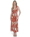 Calvin Klein Petite Sleeveless V-neck A-line Dress In Brown