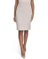 Calvin Klein Petite Tweed Pencil Skirt In Soft Taupe Multi