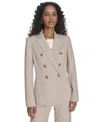 Calvin Klein Plus Size Windowpane Double-breasted Jacket In Wicker Multi