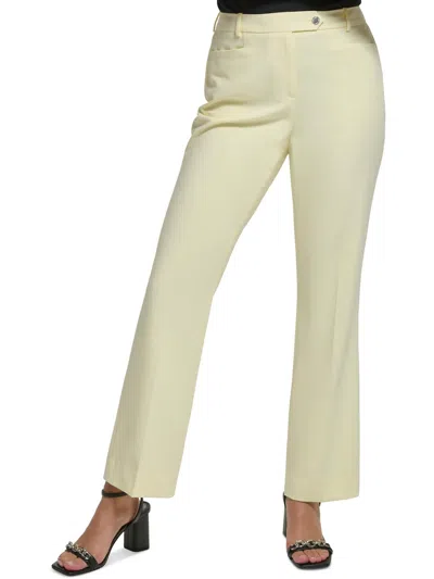 Calvin Klein Petites Lux Womens High Rise Modern Fit Dress Pants In Neutral