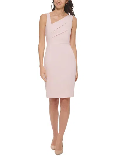Calvin Klein Petites Womens Business Short Sheath Dress In Pink
