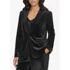 Calvin Klein Womens Velvet Business One-button Blazer In Black