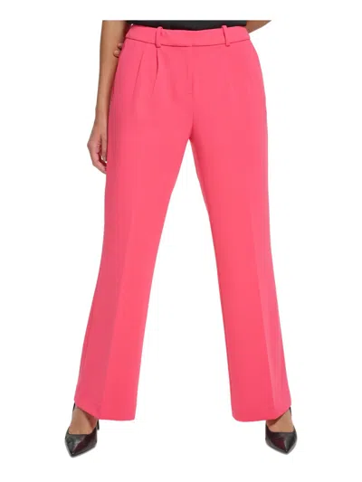 Calvin Klein Petites Womens Crepe Dress Pants In Pink