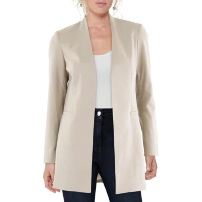 Calvin Klein Petites Womens Embellished Manmade Open-front Blazer