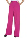 Calvin Klein Petite Wide Leg Button-waist Scuba Crepe Pants In Red