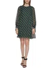 Calvin Klein Petites Womens Metallic Mini Shift Dress In Multi