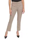 Calvin Klein Petites Womens Mid-rise Glen Plaid Straight Leg Pants In Multi