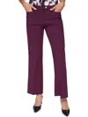 Calvin Klein Petites Womens Mid-rise Solid Straight Leg Pants In Multi