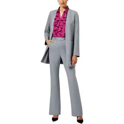 Calvin Klein Petites Womens Pinstripe Manmade Straight Leg Pants