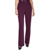 Shop Calvin Klein Petites Womens Solid Polyester Straight Leg Pants In Purple
