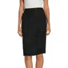 Calvin Klein Petites Womens Tweed Metallic Pencil Skirt In Black