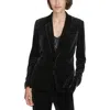 Calvin Klein Womens Velvet Business One-button Blazer In Black