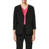 Calvin Klein Petites Womens Woven Collarless Open-front Blazer