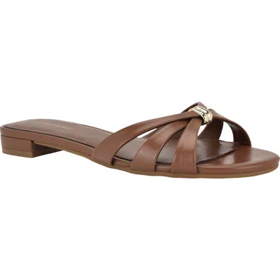 Calvin Klein Petula Slide Sandal In Brown