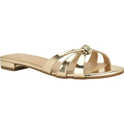 Calvin Klein Petula Slide Sandal In Gold