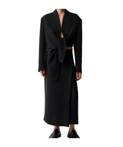 Calvin Klein Petunia Pinstripe Tailcoat Jacket In Black