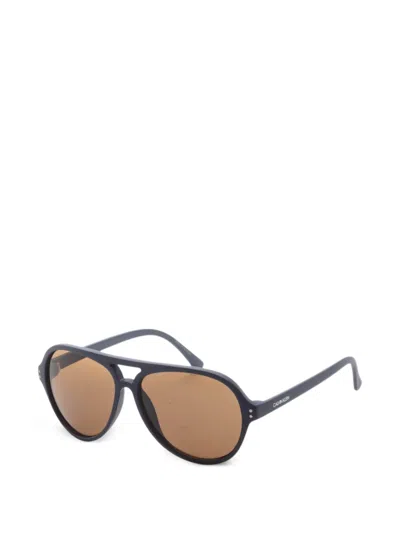 Calvin Klein Pilot-frame Sunglasses In Blue