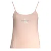 Calvin Klein Pink Cotton Tank Top In Pink