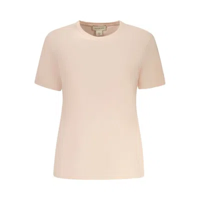 Calvin Klein Pink Cotton T-shirt In Neutral