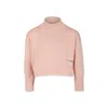 Calvin Klein Pink Crop Sweater For Girl With Logo In Pink