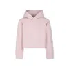 Calvin Klein Pink Crop Sweatshirt For Girl With Logo In Pink