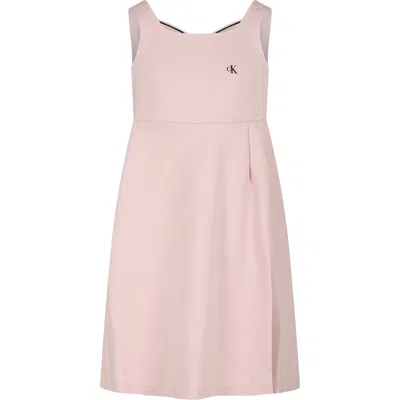 Calvin Klein Kids' Pink Dress For Girl With Logo