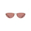 Calvin Klein Pink Metal Women Sunglass In Brown