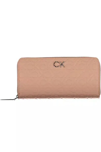 Calvin Klein Pink Polyester Wallet In Brown