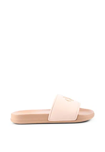 Calvin Klein Kids' Pink Slippers For Girl With Logo