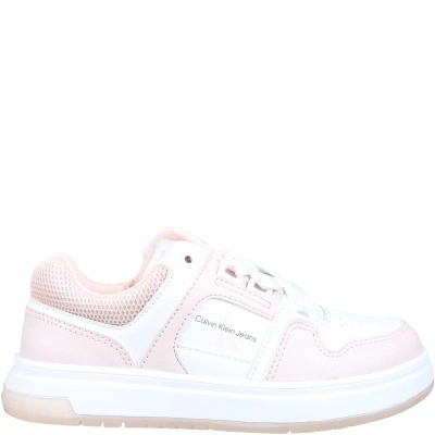 Calvin Klein Kids' Pink Sneakers For Girl With Logo