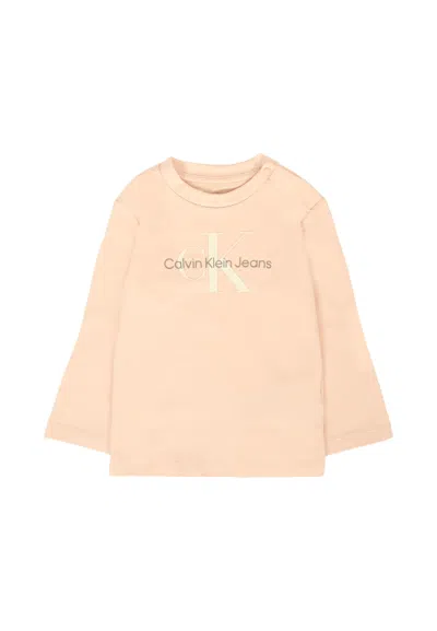 Calvin Klein Pink T-shirt For Baby Girl With Logo In Multi