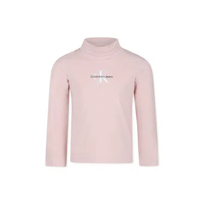 Calvin Klein Kids' Pink Turtleneck For Girl With Logo