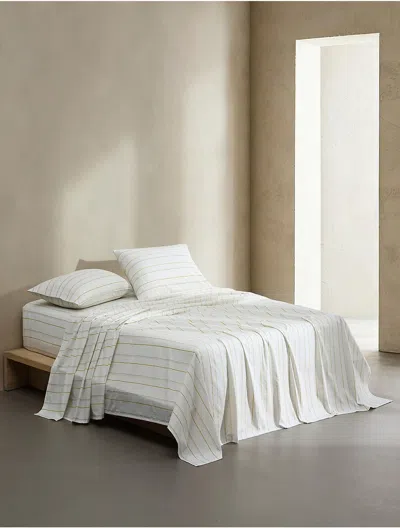 Calvin Klein Pinstripe Washed Cotton Percale Sheet Set In Multi