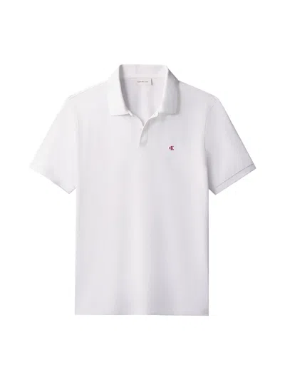 Calvin Klein Pique Classic Polo Shirt In White