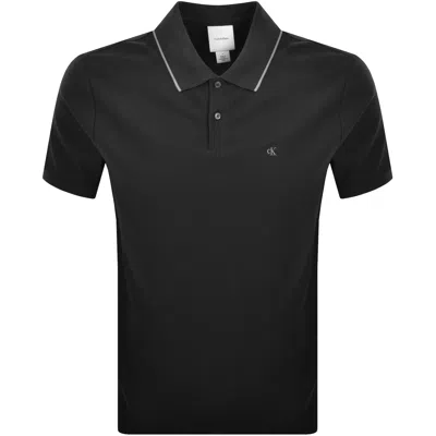 Calvin Klein Pique Polo T Shirt Black