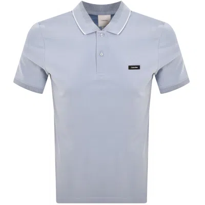 Calvin Klein Pique Polo T Shirt Blue