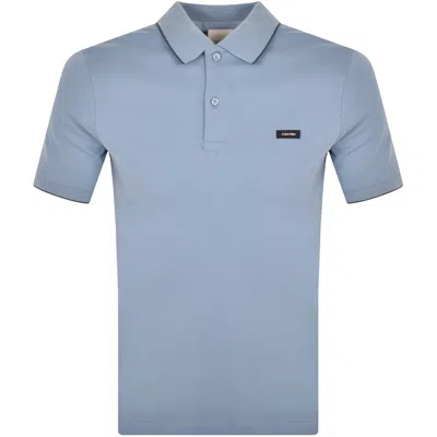 Calvin Klein Pique Tipping Polo T Shirt Blue