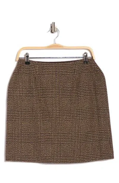 Calvin Klein Plaid Skirt In Brown