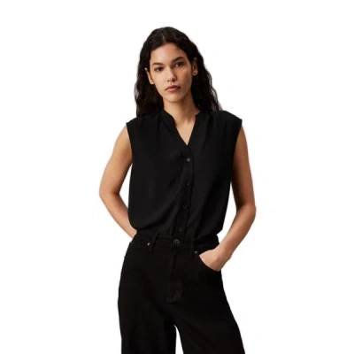 Calvin Klein Plain Blouse In Black