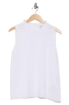 Calvin Klein Pleat Mock Neck Sleeveless Top In White