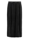 Calvin Klein Pleated Crepe Midi Skirt In Black