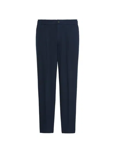 Calvin Klein Pleated Elasticated-waist Trousers In Blue