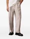 Calvin Klein Pleated-front Trousers In Gray
