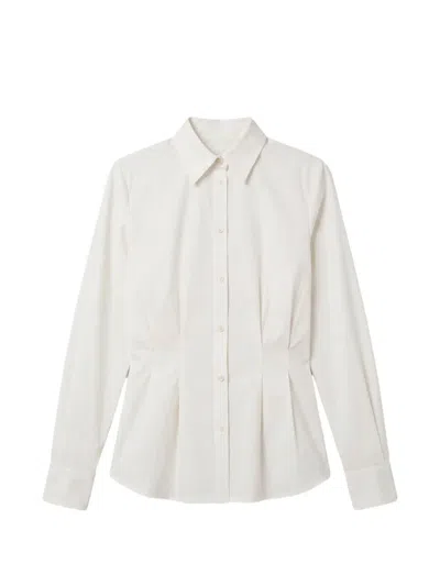 Calvin Klein Pleated Long-sleeve Shirt In Animal Print
