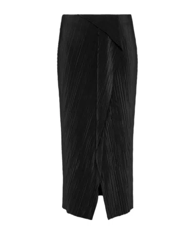 Calvin Klein Pleated Midi Skirt In Black